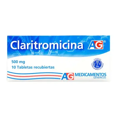 CLARITROMICINA 500 MG 10 TABLETAS AG
