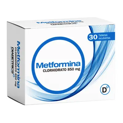 METFORMINA 850 MG 30 TABLETAS