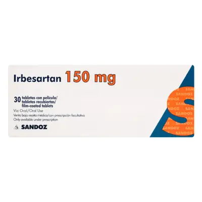 IRBESARTAN 150 MG 30 TABLETAS