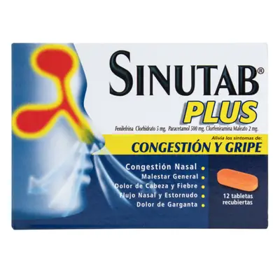 SINUTAB PLUS 12 TABLETAS
