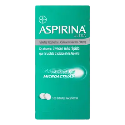 ASPIRINA ULTRA 500 MG 100 TABLETAS