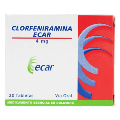 CLORFENIRAMINA 4 MG 20 TABLETAS
