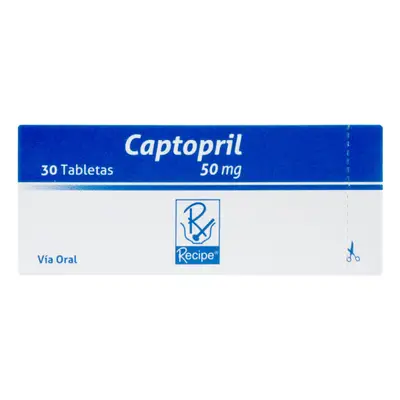 CAPTOPRIL 50 MG 30 TABLETAS