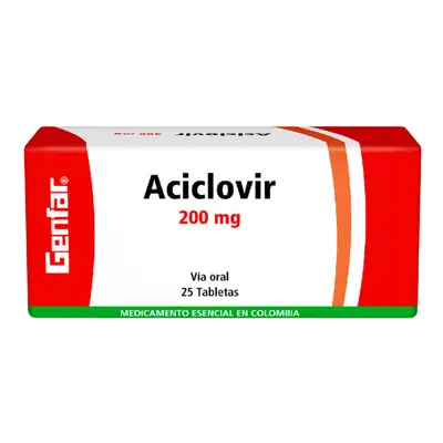 ACICLOVIR 200 MG 25 TABLETAS