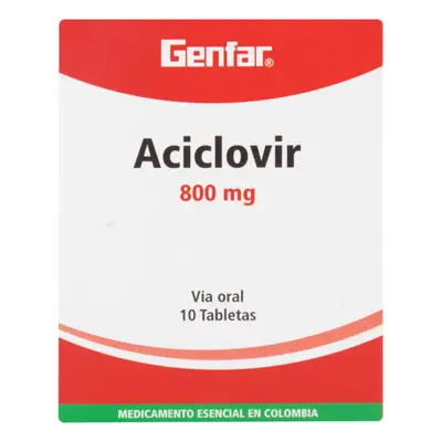 ACICLOVIR 800 MG 10 TABLETAS
