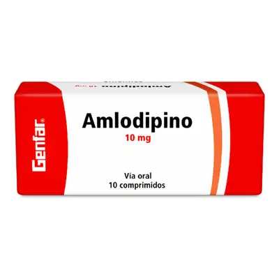 AMLODIPINO 10 MG 10 TABLETAS
