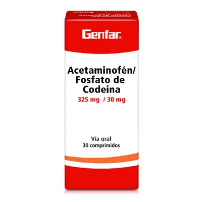 ACETAMINOFEN+CODEINA 325/30MG 30 TBS GF