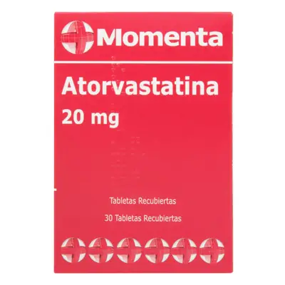 ATORVASTATINA 20 MG. 30 TBS MOMENTA