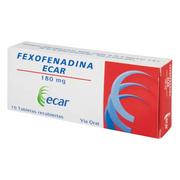 FEXOFENADINA 180 MG ECAR 10 TAB