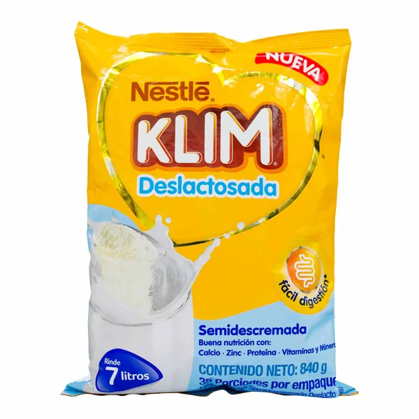 LECHE KLIM DESLACTOSADA SEMIDESCREMADA 840 GR
