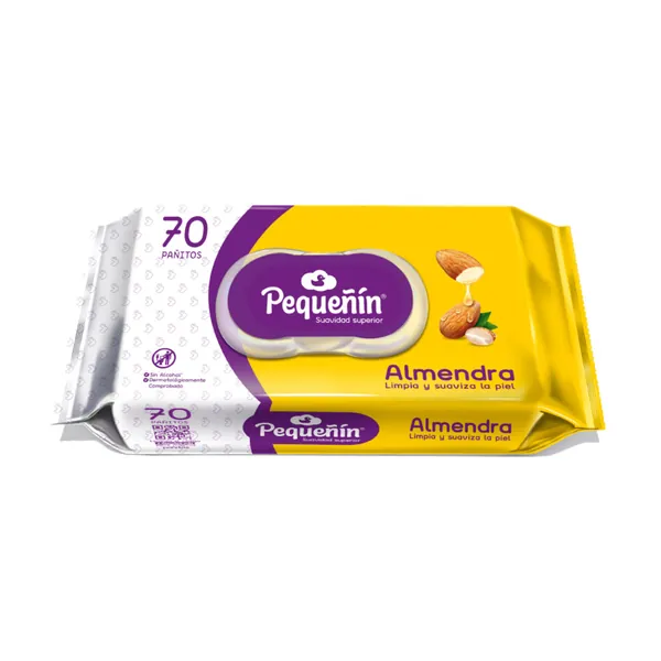 PANITOS HUMEDOS PEEQUENIN ALMENDRA 70 UNDS