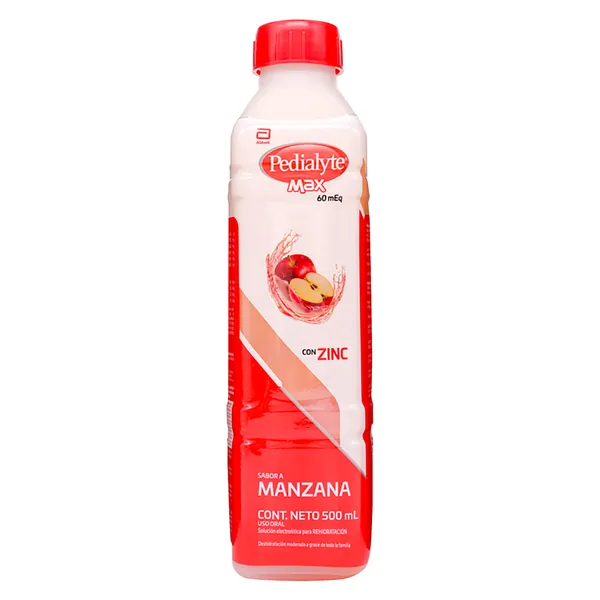 PEDIALYTE MAX ZINC 60 MANZANA 500 ML